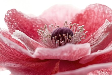 Poster - A beautiful pink flower on a white background