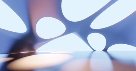 Poster - Futuristic architecture background bionic pattern in design 3d render