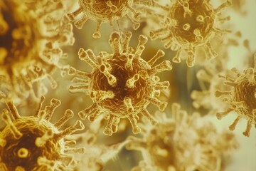 Poster - Microscopic view of corona cells with membranous structures and surrounding cytoplasm, ideal for educational or scientific purposes