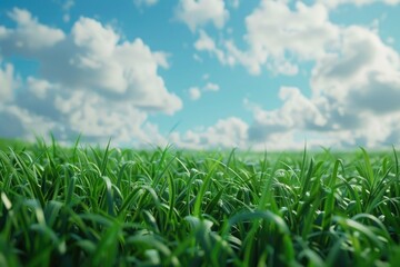 Aufkleber - A serene landscape with lush green grass and a clear blue sky, perfect for outdoor scenes or nature-inspired designs