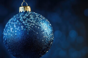 Aufkleber - A blue Christmas decoration hangs from a string