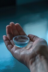 Poster - A person grasping a glass filled with water, highlighting the importance of hydration