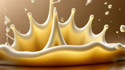Poster - A golden liquid splashes and creates a crown-shaped wave