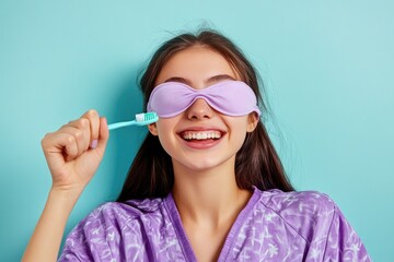 Poster - A person holds a toothbrush, ready to clean teeth