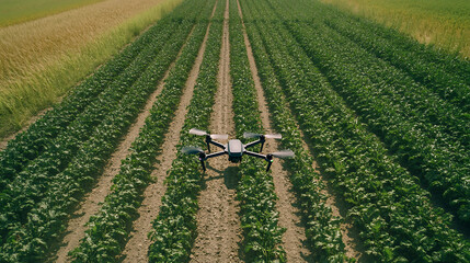Poster - drone monitoring crops and smart agriculture in a digital farming