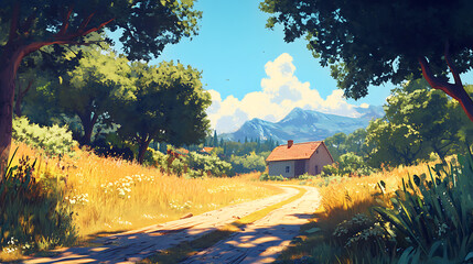 Poster - a bright and sunny road