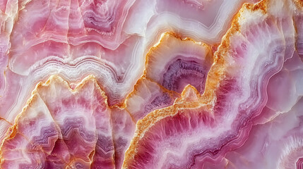 Poster - Pink Onyx Crystal Marble Texture with Icy Colors, Polished Quartz Stone Background, It Can Be Used For Interior-Exterior Home Decoration and Ceramic Tile Surface, Wallpaper