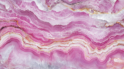Fototapete - Pink Onyx Crystal Marble Texture with Icy Colors, Polished Quartz Stone Background, It Can Be Used For Interior-Exterior Home Decoration and Ceramic Tile Surface, Wallpaper