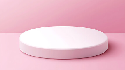 Aufkleber - Round podium, pedestal or platform, pink background for product presentation