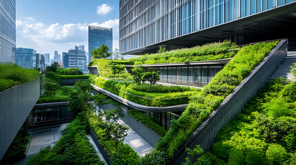 Poster - sustainable urban design featuring eco-friendly elements