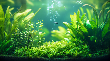 Aufkleber - Underwater view of green plants