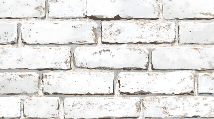 Poster - Vector white brick wall seamless texture, Abstract architecture and loft interior, background