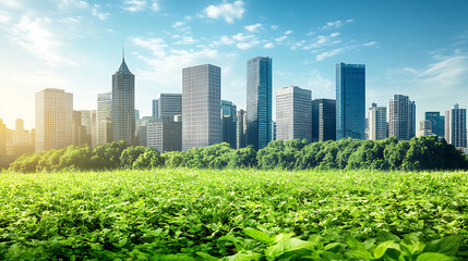 Poster - Urban project planning, Green sustainable design, creating eco friendly spaces, promoting energy efficiency, and integrating renewable energy sources for a low impact urban environment