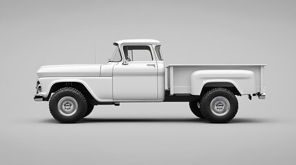 Aufkleber - White truck on a grey background