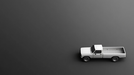 Aufkleber - White truck on a grey background