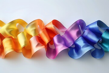 Poster - Vibrant Satin Ribbons in a Colorful Wave