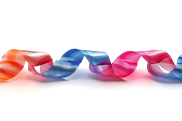 Poster - Colorful Flowing Ribbons in Vibrant Shades of Orange, Blue, and Pink