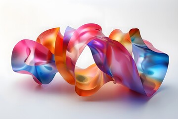 Poster - Vibrant Abstract Sculpture in Flowing Colors