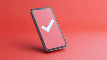 Aufkleber - vector 3d illustration of mobile phone with check mark on screen, Digital financial services and online shopping,Internet banking, Access to money on a bank card thro