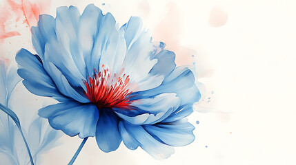 Aufkleber - watercolor blue flower