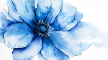 Aufkleber - watercolor blue flower