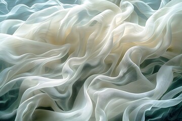 Poster - Ethereal Flow of Delicate Fabric in Soft Hues