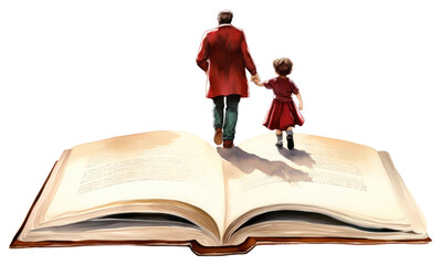 Poster - PNG Illustration of open book publication reading adult.