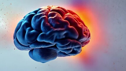 Poster - A vibrant abstract representation of a human brain surrounded by colorful smoke and light