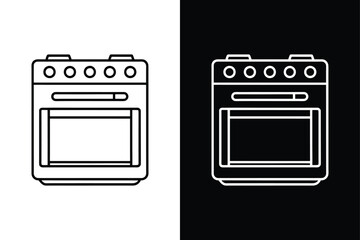 Wall Mural - Electric oven vector kitchen icon on White Background Vector Art Illustration on white background.	