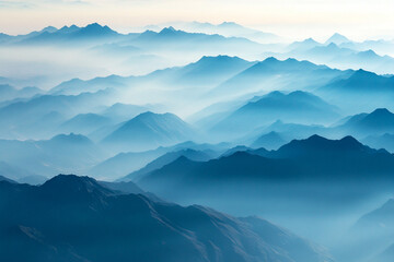 Wall Mural - Layer of mountains generative AI