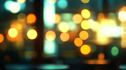 Aufkleber - Abstract light bokeh in office interior background for design, Blurred empty open space office, for background