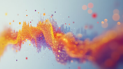 Fototapete - Graph, analytical chart on white background, in bokeh style