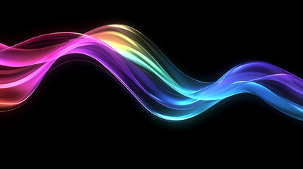 Fototapete - Abstract fluid iridescent holographic neon curved wave in motion colorful background 3d render, Gradient design element for backgrounds, banners, wallpapers, posters and covers