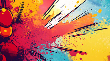 Poster - Blank colorful comic abstract background template