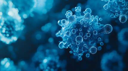 Aufkleber - Close up of 3d microscopic blue bacteria