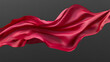 © CreativeCreations - Flying red silk fabric, Waving satin cloth isolated on transparent PNG background