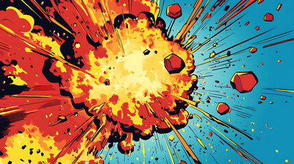 Aufkleber - comic explosions in a background