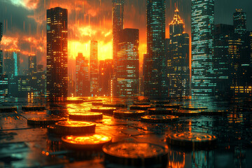 Poster - a report analyzing the growing investment in metaverse infrastructure, highlighting the financial op