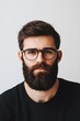 © bvbflo1 - Portrait of a man with a distinctive beard and glasses on white background
