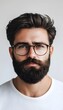 © bvbflo1 - Portrait of a man with a distinctive beard and glasses on white background