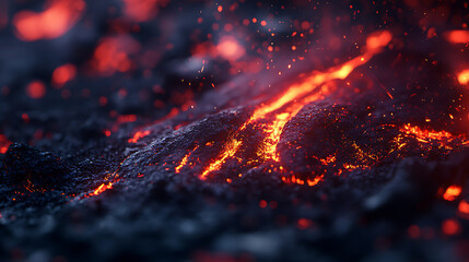 Aufkleber - a close up of some red and black fire
