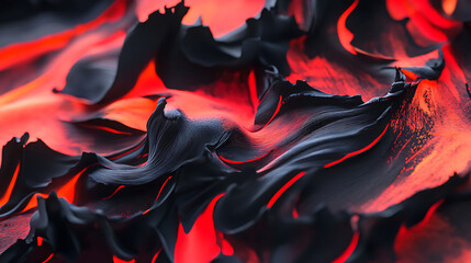 Aufkleber - a close up of some red and black fire