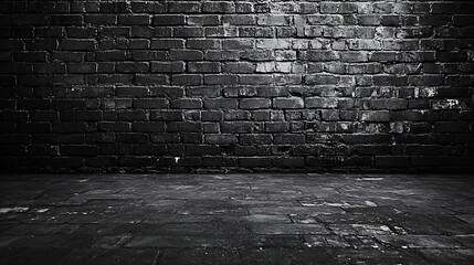 Poster - empty brick wall background in grunge style