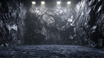 Aufkleber - wall in coal mine background