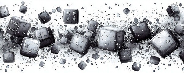 Poster - Contemporary Watercolor Abstract Art with Geometric Shapes