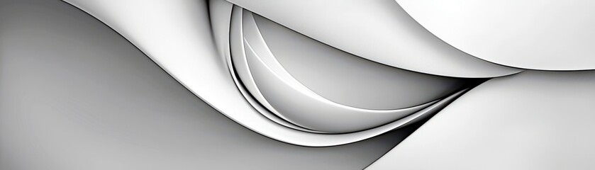 Poster - Smooth Grey Flowing Abstract Design in Anime Style