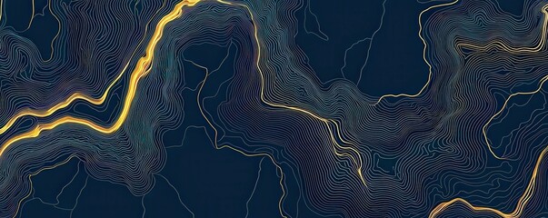 Poster - Elegant Golden Abstract Design with Flowing Lines