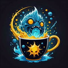 Wall Mural - cup art design