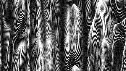 Poster - point wave vertical threads texture. abstract dot background. technological cyberspace background.