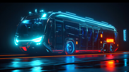 Aufkleber - Futuristic unmanned electric bus, high technology